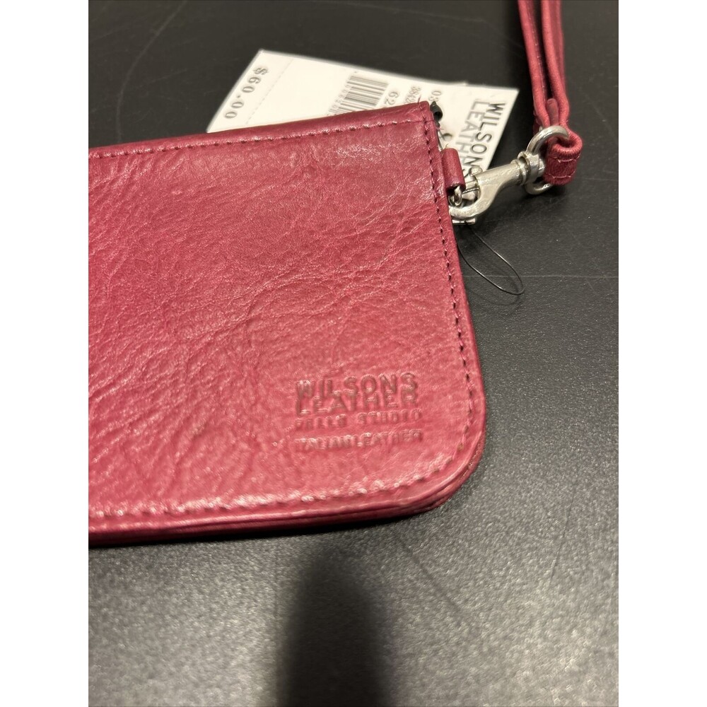 NWT Wilsons Leather Red Wristlet Clutch Purse - Picture 5 of 9
